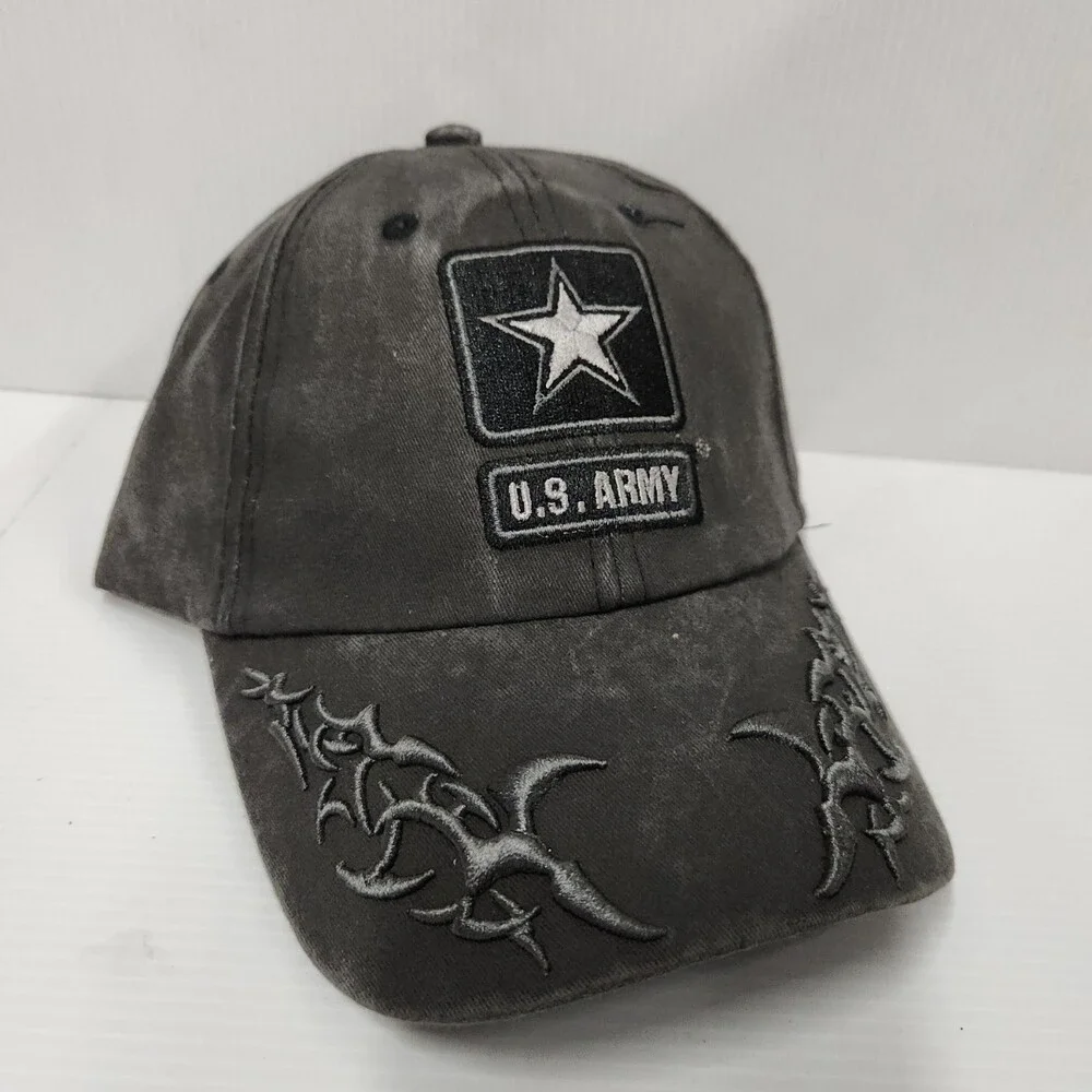 Eagle Crest U.s. Army Tribal Design Cotton Mens Cap Gray One Size Fits Most